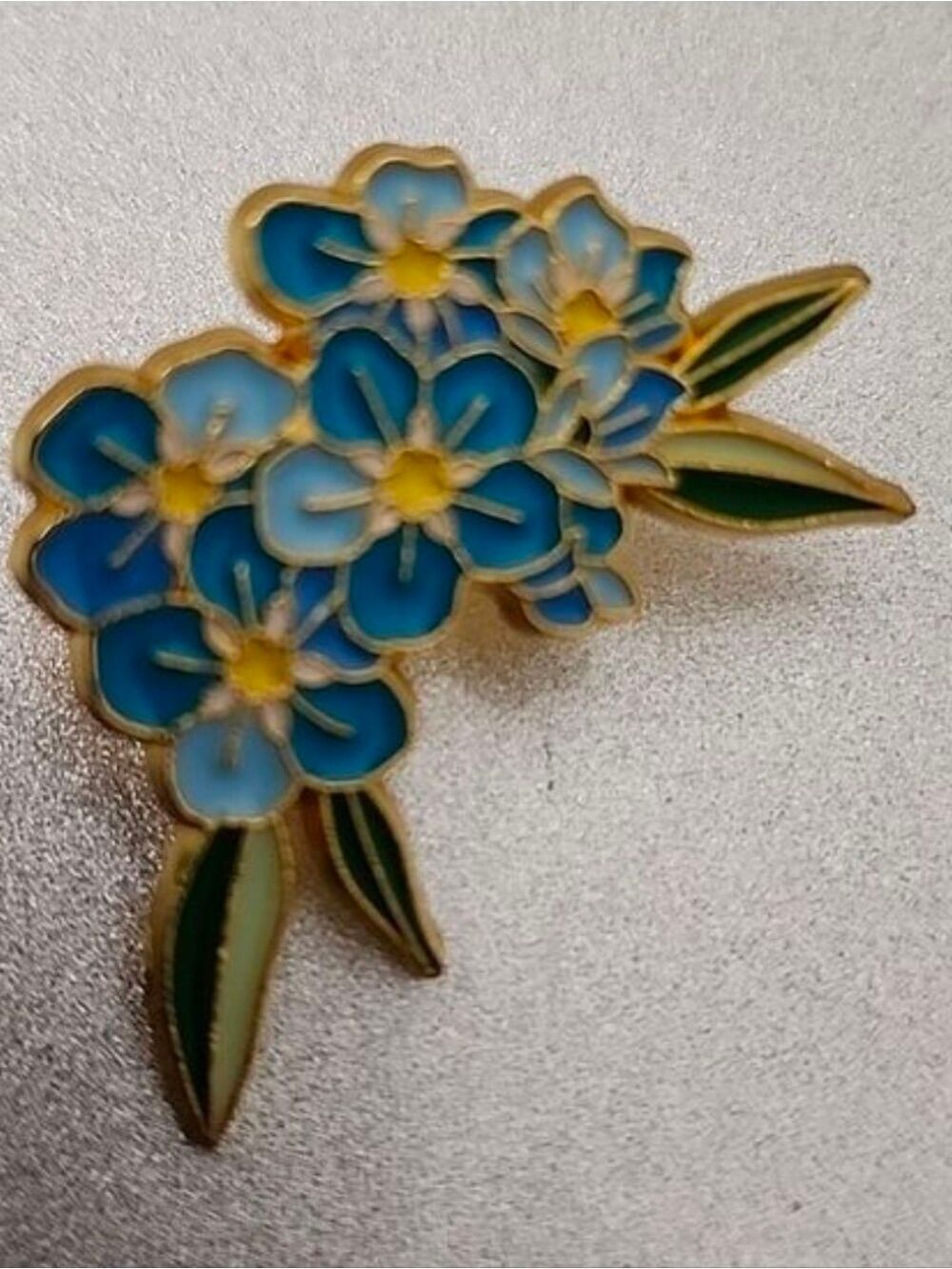 Blue FORGET ME NOT Floral Enamel Pin